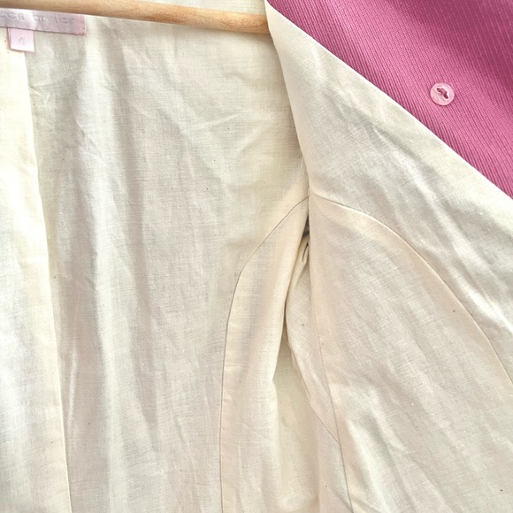 Vintage Rebecca Taylor Pink Preppy Military Peacoat Jacket Canvas Twill Coat Y2K - Picture 11 of 16